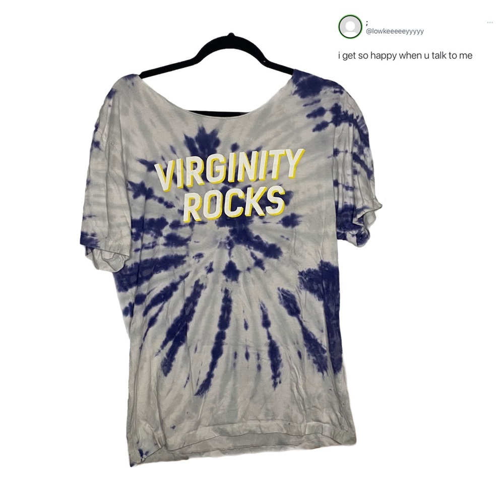 Blue ‘Virginity Rocks’ Dyed T-Shirt